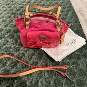 Coach Fuchsia Patent Leather Shoulder Bag
